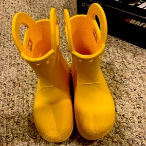 Crocs Kids Handle It Rain Boot Yellow Croslite Child size11